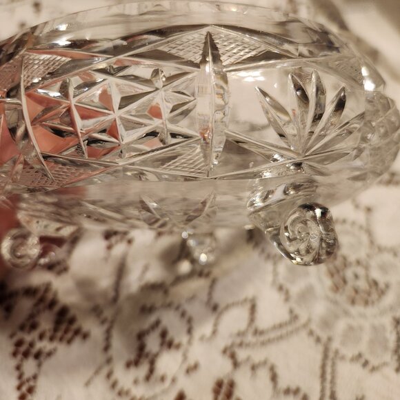 Vintage 3-Footed Crystal Candy Dish - Picture 2 of 4